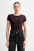 Calvin Klein Jeans t-shirt damski kolor brązowy LV047C200G