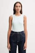 Calvin Klein Jeans top culoarea alb, LV047C201G