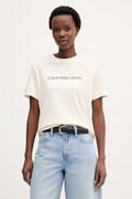 Calvin Klein Jeans t-shirt damski bawełniany beżowy LV047C912G