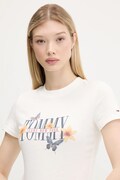 Tommy Jeans t-shirt bawełniany damski kolor beżowy DW0DW21340