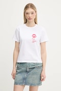 HUGO t-shirt bawełniany damski kolor biały 50544897