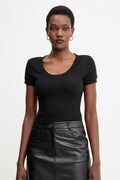 Guess maglietta con aggiunta di seta TINA colore nero W5YP11 KCNH2