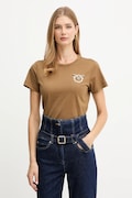 Pinko t-shirt bawełniany damski kolor brązowy 103320 A2RN