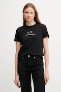 Armani Exchange t-shirt bawełniany damski kolor czarny XW001345 AF16356