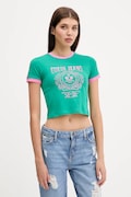 Majica kratkih rukava Guess Jeans za žene, boja: zelena, W5YI03 J1314