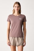 EA7 Emporio Armani T-shirt treningowy damski brązowy AF18476.7W000795