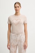 Tričko Guess LOVE dámske, béžová farba, V5BI13 J1314