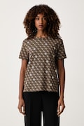Guess T-shirt damski bawełniany RHOMBUS brązowy V5BI14 I3Z14