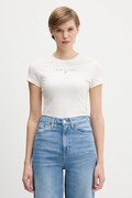 Tommy Jeans t-shirt bawełniany damski kolor beżowy DW0DW21550