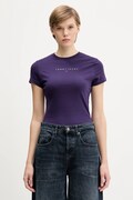 Tommy Jeans t-shirt bawełniany damski kolor fioletowy DW0DW21550