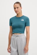 Tričko The North Face Crop S/S Tee dámske, zelená farba, NF0A55AOBQ51
