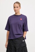 Βαμβακερό μπλουζάκι The North Face Redbox χρώμα: μοβ, NF0A8EG61JI1
