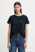 ZADIG&VOLTAIRE t-shirt bawełniany damski kolor granatowy JWTS02821