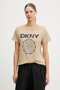 Dkny t-shirt bawełniany damski kolor beżowy DP5T1366