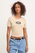 adidas Originals tricou Cut Out Rib Tee culoarea bej, cu spate descoperit, KC8803