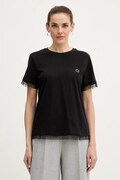 Twinset t-shirt bawełniany damski kolor czarny 252TT231A