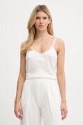 Twinset top z dodatkiem jedwabiu damska kolor biały gładka 252TT2411