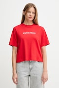 Calvin Klein Jeans t-shirt bawełniany damski kolor czerwony LV047D205G