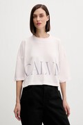 Bombažna kratka majica Calvin Klein Jeans ženska, roza barva, LV047D206G