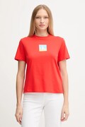 Calvin Klein Jeans t-shirt bawełniany damski kolor czerwony LV047D874G