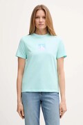Bavlnené tričko Calvin Klein Jeans dámske, tyrkysová farba, LV047D874G