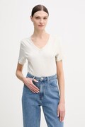Calvin Klein Jeans t-shirt bawełniany damski kolor beżowy LV047B205G
