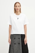 JW Anderson t-shirt bawełniany Anchor Embroidery Panelled Cropped damski kolor biały JT0259.PG1715