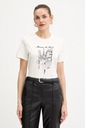Karl Lagerfeld t-shirt bawełniany damski kolor beżowy A4W17087