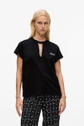 Karl Lagerfeld t-shirt bawełniany damski kolor czarny A4W17046