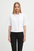 Sportmax t-shirt bawełniany NAVA damski kolor biały 2522946015600