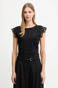 Morgan tricou din bumbac culoarea negru, DFLOWER