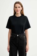 Bombažna kratka majica AllSaints ženska, črna barva, W220JC