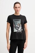 Dkny t-shirt KNIT TOPS damski kolor czarny P5MOHWNA