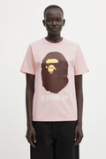 Βαμβακερό μπλουζάκι A Bathing Ape χρώμα: ροζ, 001TEL302002L