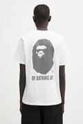 Βαμβακερό μπλουζάκι A Bathing Ape Ape Head One Point χρώμα: άσπρο, 001TEL302070L