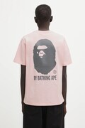 Βαμβακερό μπλουζάκι A Bathing Ape Ape Head One Point χρώμα: ροζ, 001TEL302070L