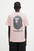 Βαμβακερό μπλουζάκι A Bathing Ape Ape Head One Point χρώμα: ροζ, 001TEL302070L