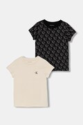Calvin Klein Jeans t-shirt bawełniany dziecięcy 2-pack kolor czarny IG0IG03037