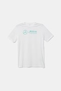 Дитяча бавовняна футболка adidas Performance MERCEDES колір білий з принтом JZ0900
