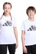 Detské bavlnené tričko adidas biela farba, s potlačou, JV5251