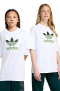 Детска памучна тениска adidas Originals в бяло с апликация JV8555
