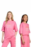 Детска памучна тениска adidas Originals в розово с апликация JV8559