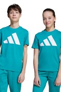 adidas tricou de bumbac pentru copii culoarea turcoaz, cu imprimeu, JV9885