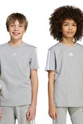 adidas tricou de bumbac pentru copii culoarea gri, cu imprimeu, JY4968