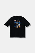 Napapijri t-shirt bawełniany dziecięcy S-ADIGE kolor czarny z nadrukiem NP0A88ZWF0X1