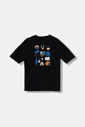 Napapijri t-shirt bawełniany dziecięcy S-ADIGE kolor czarny z nadrukiem NP0A88ZWF0X1