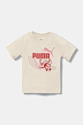 Puma tricou de bumbac pentru copii LITTLE RUNNERS Tee PS culoarea bej, cu imprimeu, 688475