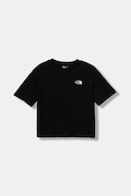 The North Face tricou de bumbac pentru copii TEEN ESSENTIAL OVERSIZE SS TEE culoarea negru, cu imprimeu, NF0A8EFPJK31