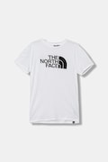 The North Face t-shirt dziecięcy TEEN EASY REGULAR SS TEE kolor biały z nadrukiem NF0A8EHGFN41