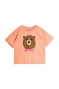 Mini Rodini t-shirt bawełniany dziecięcy Bear kolor pomarańczowy z nadrukiem 25720107